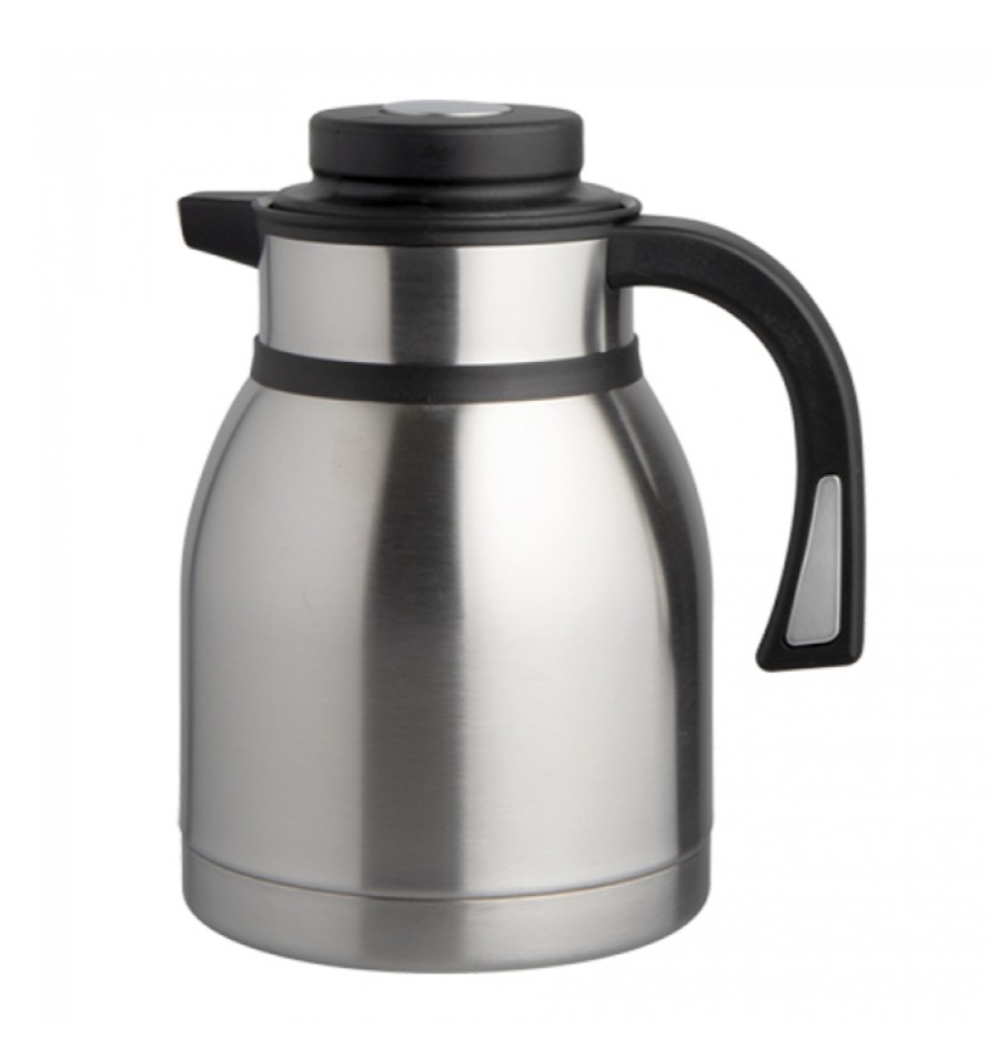 Isolierflasche 1,5L+ mit Druckverschluss Edelstahl/Schwarz